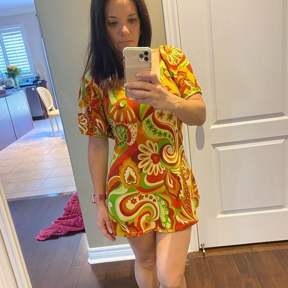 Psychedelic Mini Dress - attention grabber, one of a kind - Picture 3 of 5